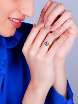 GIVA - Sterling Silver Golden Queen's Music Room Lantern Ring for Womens and Girls