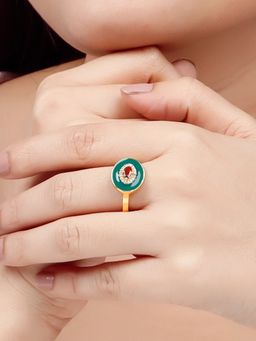 GIVA - Sterling Silver Golden St. Peter's Church Oval Ring for Womens and Girls