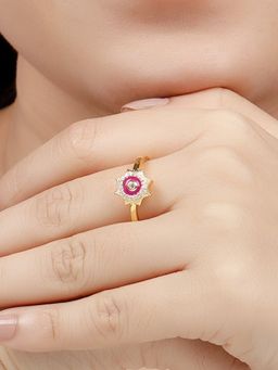 GIVA - Sterling Silver Golden British Royal Ring for Womens and Girls