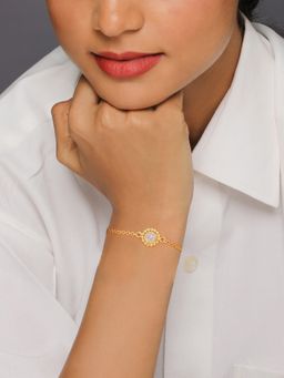 GIVA - Sterling Silver Pink Moonstone Chain Bracelet