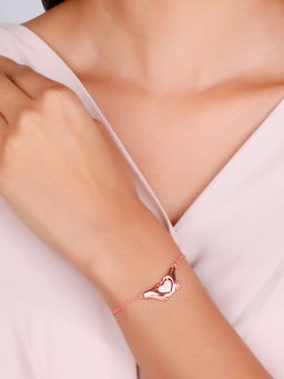 GIVA - Sterling Silver Rose Gold Cuffed In Love Bracelet