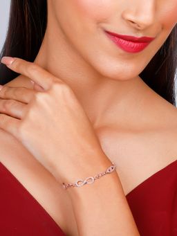 GIVA - Sterling Silver Rose Gold Flowery Romance Bracelet