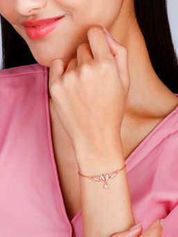 GIVA - Sterling Silver Rose Gold Wings of Love Bracelet