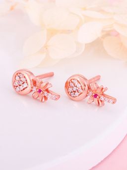 GIVA - Sterling Silver Rose Gold Candy Love Stud Earrings