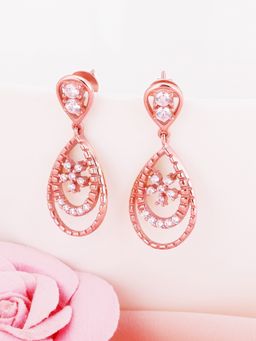 GIVA - Sterling Silver Rose Gold Royal Romance Earrings