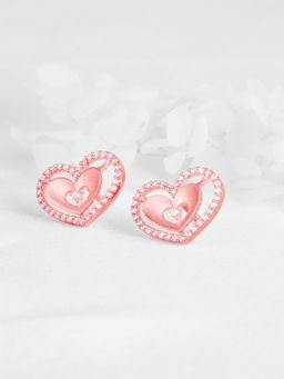 GIVA - Sterling Silver Anushka Sharma Rose Gold Dreamy Love Affair Stud Earrings