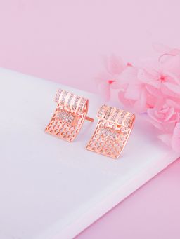 GIVA - Sterling Silver Rose Gold Endless Romance Stud Earrings