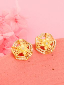 GIVA - Sterling Silver Anushka Sharma Golden Bewitching Beauty Stud Earrings
