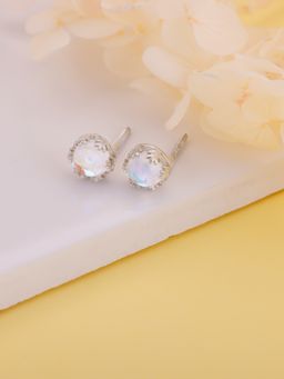 GIVA - Sterling Silver Mystical Moon Stud Earrings