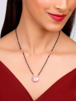 GIVA - Sterling Silver Rose Gold Shimmering Love Mangalsutra