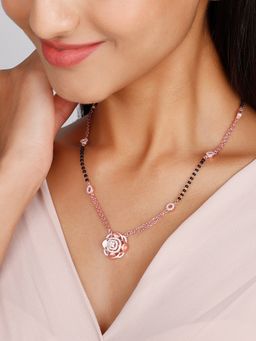 GIVA - Sterling Silver Rose Gold Subtle Sparkle Mangalsutra