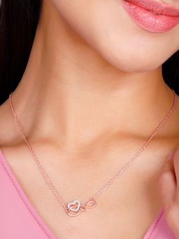 GIVA - Sterling Silver Rose Gold Forever in my Heart Necklace