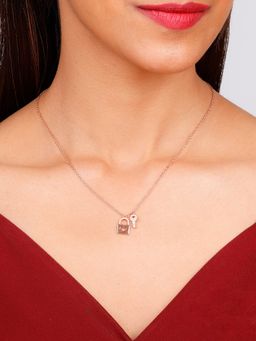 GIVA - Sterling Silver Rose Gold Perfectly Matched Necklace