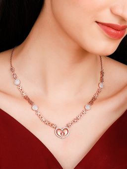GIVA - Sterling Silver Anushka Sharma Rose Gold Love Affair Necklace