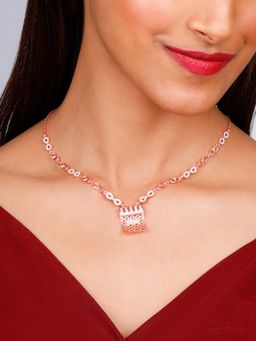 GIVA - Sterling Silver Rose Gold Endless Romance Necklace