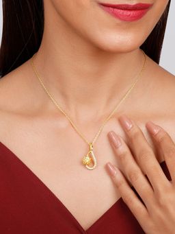 GIVA - Sterling Silver Golden Blossoming Glory Pendant with Link Chain