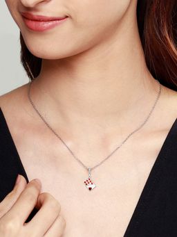 GIVA - Sterling Silver Chocolaty Love Pendant with Link Chain