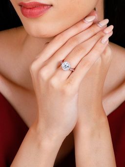 GIVA - Sterling Silver Anushka Sharma Rose Gold Shimmer Ring