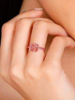 GIVA - Sterling Silver Anushka Sharma Rose Gold Rosy Romance Ring