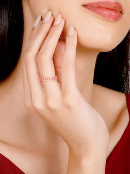 GIVA - Sterling Silver Anushka Sharma Rose Gold Lovely Hearts Ring