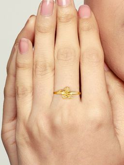 GIVA - Sterling Silver Golden Leaf Me More Ring
