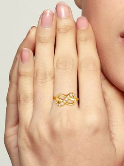 GIVA - Sterling Silver Golden Infinity Twined Glam Ring