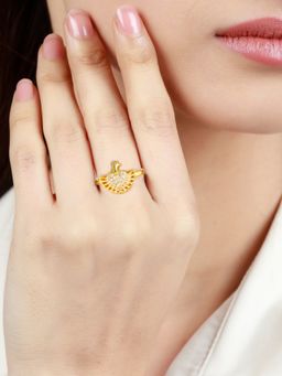 GIVA - Sterling Silver Golden Dove Of Love Ring