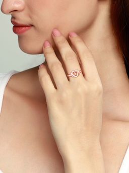 GIVA - Sterling Silver Rose Gold Intertwined In Love Ring