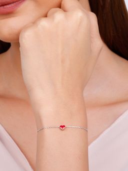 GIVA - Sterling Silver My Heart Beats for You Bracelet for Womens and Girls
