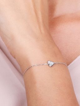 GIVA - Sterling Silver Heart of Zircons Bracelet for Womens and Girls