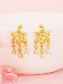 GIVA - Sterling Silver Golden Cheer Up Flower Earrings for Womens and Girls