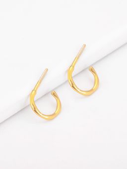 GIVA - Sterling Silver Golden Sickle Hoop Earrings for Womens and Girls