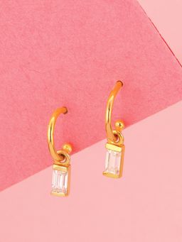 GIVA - Sterling Silver Golden Mini Lamp Hoop Earrings for Womens and Girls