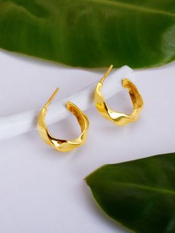 GIVA - Sterling Silver Golden Twisted Hoop Earrings for Womens and Girls