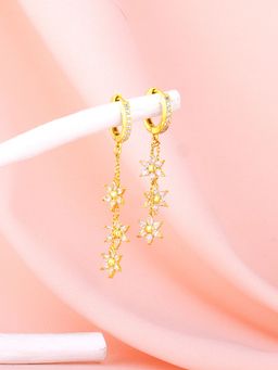 GIVA - Sterling Silver Golden Floral Earrings for Womens and Girls