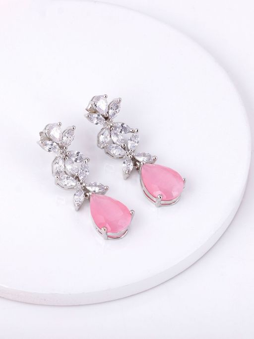 GIVA Sterling Silver Zicon Studded Mystical Drop Earrings for Womens and Girls