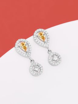 GIVA - Sterling Silver Honey Stone Drop Earrings for Womens and Girls
