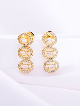 GIVA - Sterling Silver Golden Oval Drop Earrings for Womens and Girls