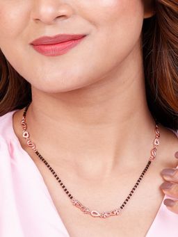 GIVA - Sterling Silver Rose Gold Together Till Infinity Mangalsutra for Womens and Girls