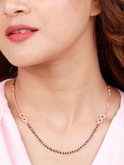 GIVA - Sterling Silver Rose Gold Solidarity Mangalsutra for Womens and Girls