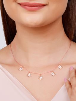 GIVA - Sterling Silver Rose Gold Frost Charm Necklace for Womens and Girls
