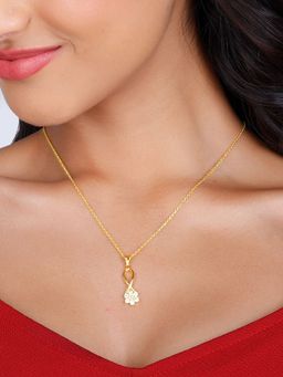 GIVA - Sterling Silver Golden Bloom My Flower Pendants With Link Chain for Womens and Girls