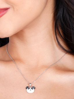 GIVA - Sterling Silver Kung Fu Panda Pendants With Link Chain for Womens and Girls