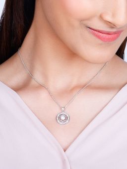GIVA - Sterling Silver Pearl Concentric Pendant With Link Chain for Womens and Girls