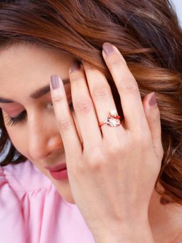 GIVA - Sterling Silver Rose Gold Pearl Drop On Fern for Womens and Girls