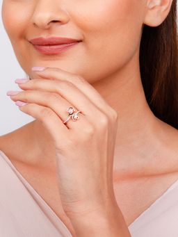 GIVA - Sterling Silver Rose Gold Blossoming Heart Ring for Womens and Girls