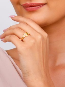 GIVA - Sterling Silver Golden Heart That Shimmers Ring for Womens and Girls