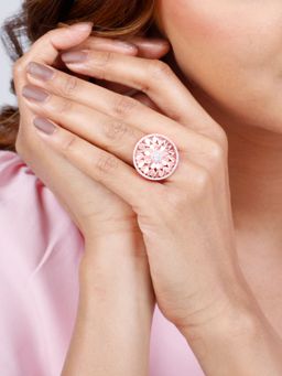 GIVA - Sterling Silver Rose Gold Gerbera Ring for Womens and Girls