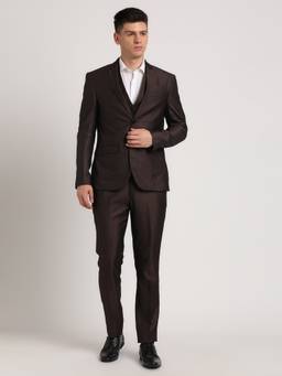 Turtle - Men Terry Rayon Solid Regular Brown Suits (Set of 3)