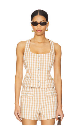 Cinq a Sept - Gingham Denim Lovina Top